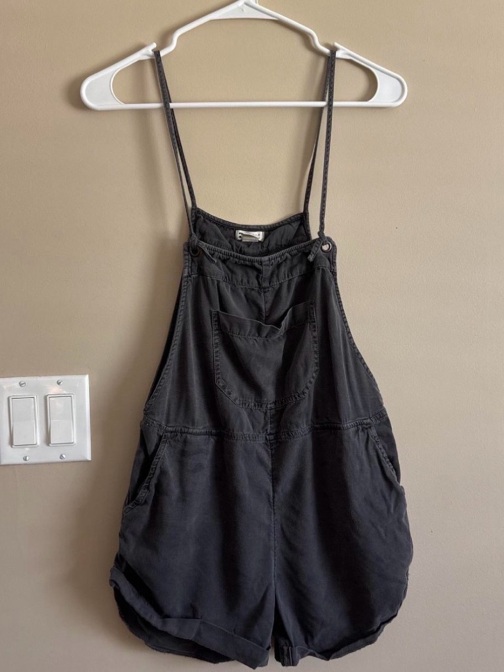 Billabong Black Short Overalls Romper